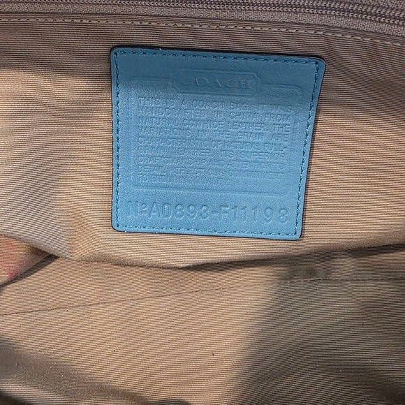 Coach Vintage Soft Smooth Leather Teal Blue Hampton Satchel #F11198 - Picture 12 of 16